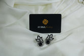 Black Peacock pearl and sterling silver earrings for girls/women